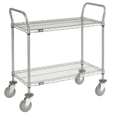 Nexel Utility Cart w/2 Shelves & Poly Casters, 1200 lb. Capacity, 48inL x 24inW x 39inH 168209